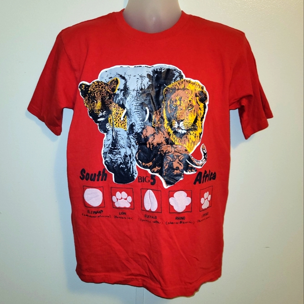 Vintage South Africa Big 5 Animal T shirt size small VTG T shirt